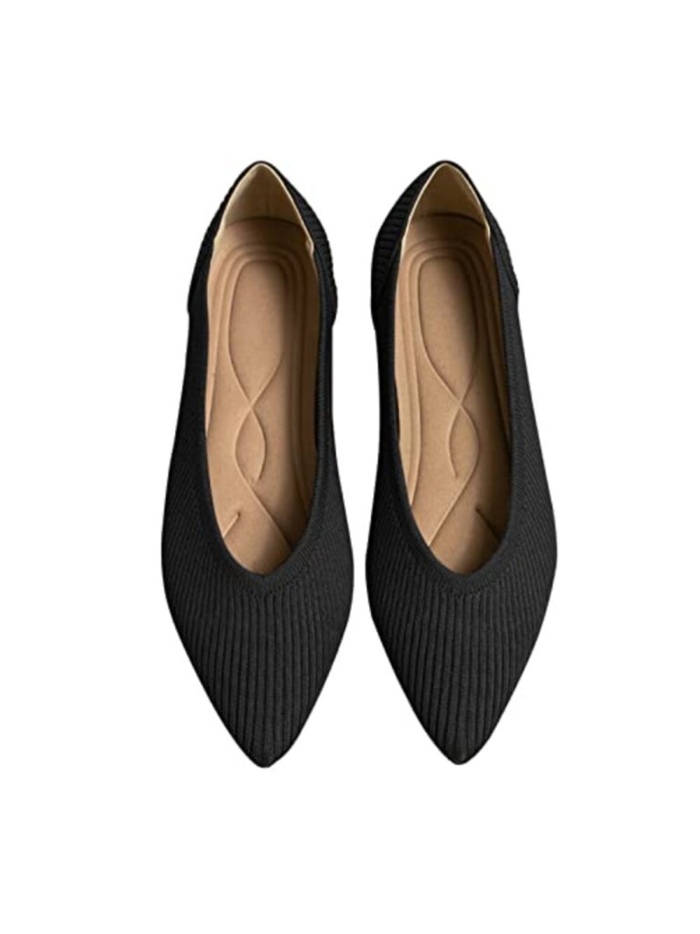 Women's Knit Ballet Flats Pointed Toe Slip On Memory Foam Comfortable Dressy